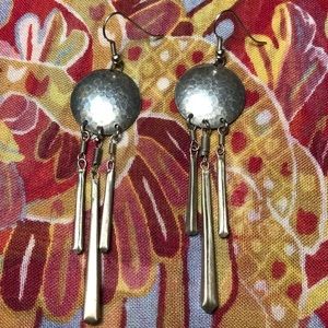 Silver-tone dangle earrings